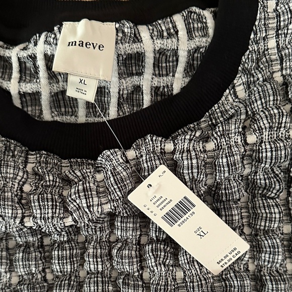 Maeve by Anthropologie Puff Sleeve Bubble Top Textured Women's Top - XLarge - Picture 10 of 13